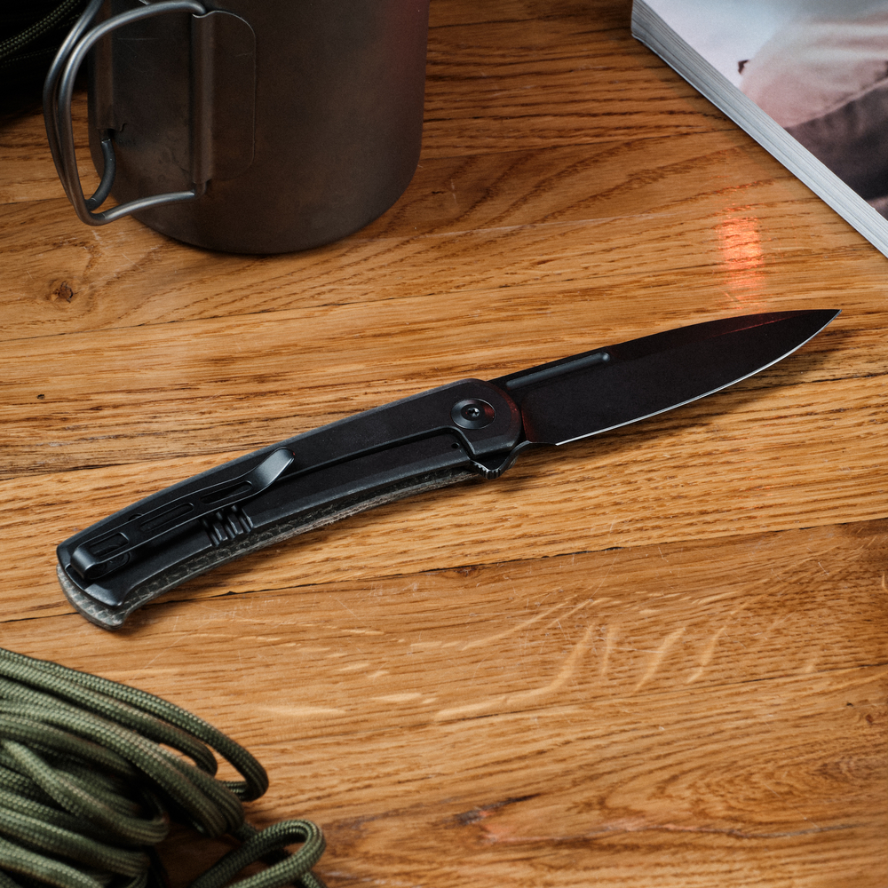 Нож складной туристический Civivi Cetos, (8.8 см) 14C28N / Micarta & Stainless коричневый